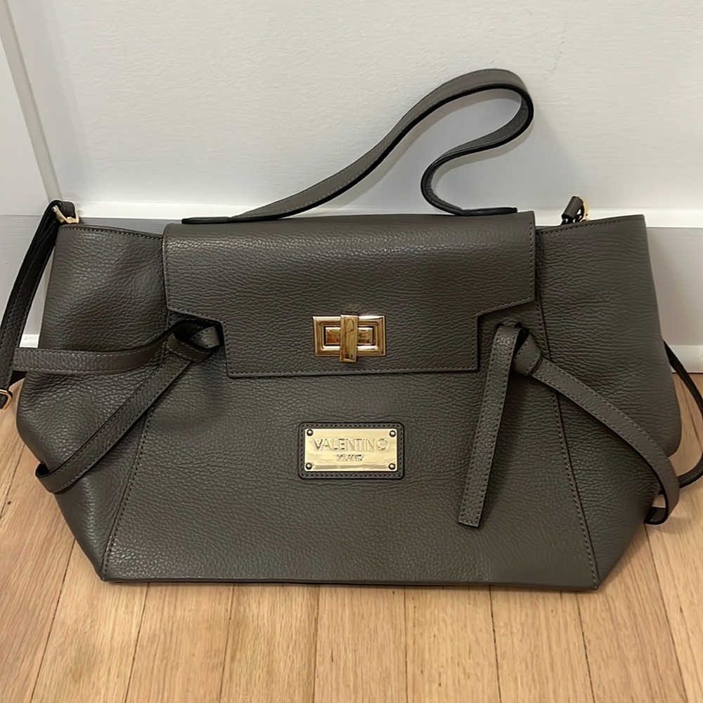 Valentino tote, grey. Very gently used. Authenticity card comes with